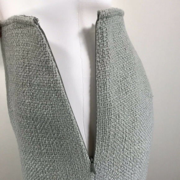 Worth Green Tweed Fringe Career Skirt Zip Hem Lined Wool Blend Womens Size 6 - Picture 6 of 8